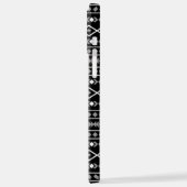 Aztec Shapes Pattern Grau Schwarz iPhone Hülle (Linke Seite)