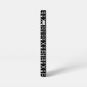 Aztec Shapes Pattern Grau Schwarz iPhone Hülle (Linke Seite)