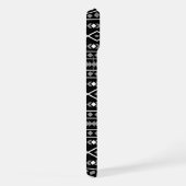 Aztec Shapes Pattern Grau Schwarz iPhone Hülle (Rechte Seite)