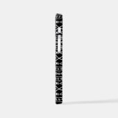 Aztec Shapes Pattern Grau Schwarz iPhone Hülle (Linke Seite)