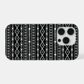 Aztec Shapes Pattern Grau Schwarz iPhone Hülle (Rückseite (Horizontal))