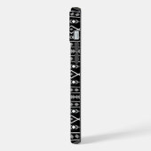 Aztec Shapes Pattern Grau Schwarz iPhone Hülle (Linke Seite)