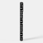 Aztec Shapes Pattern Grau Schwarz iPhone Hülle (Rechte Seite)