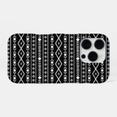 Aztec Shapes Pattern Grau Schwarz iPhone Hülle (Rückseite (Horizontal))