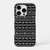 Aztec Shapes Pattern Grau Schwarz iPhone Hülle (Rückseite)