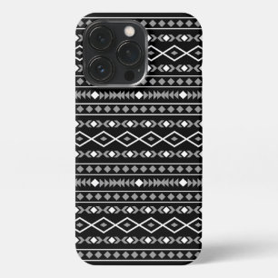 Aztec Shapes Pattern Grau Schwarz iPhone 13 Pro Hülle