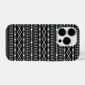 Aztec Shapes Pattern Grau Schwarz iPhone Hülle (Rückseite (Horizontal))