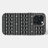 Aztec Shapes Pattern Grau Schwarz iPhone Hülle (Rückseite (Horizontal))
