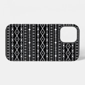 Aztec Shapes Pattern Grau Schwarz iPhone Hülle (Rückseite (Horizontal))