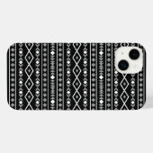 Aztec Shapes Pattern Grau Schwarz iPhone Hülle (Rückseite (Horizontal))