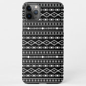 Aztec Shapes Pattern Grau Schwarz iPhone Hülle (Rückseite)