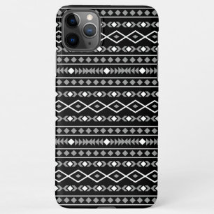 Aztec Shapes Pattern Grau Schwarz iPhone 11Pro Max Hülle
