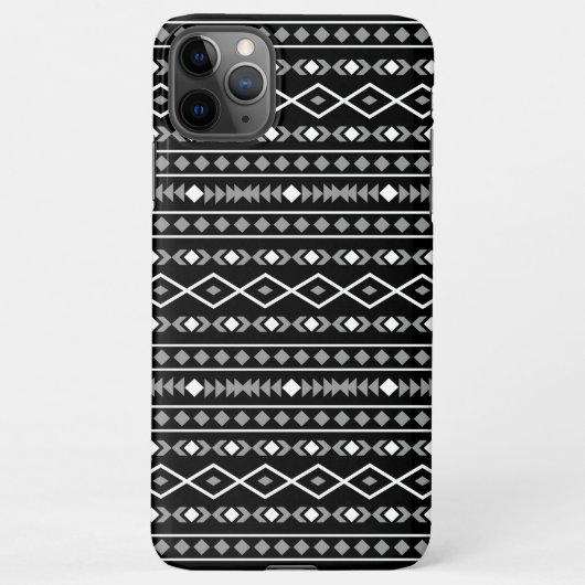 Aztec Shapes Pattern Grau Schwarz iPhone Hülle (Rückseite)
