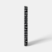 Aztec Shapes Pattern Grau Schwarz iPhone Hülle (Linke Seite)