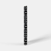 Aztec Shapes Pattern Grau Schwarz iPhone Hülle (Rechte Seite)