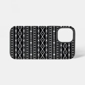 Aztec Shapes Pattern Grau Schwarz iPhone Hülle (Rückseite (Horizontal))