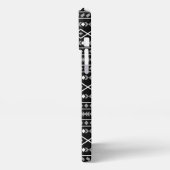 Aztec Shapes Pattern Grau Schwarz iPhone Hülle (Linke Seite)
