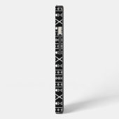 Aztec Shapes Pattern Grau Schwarz iPhone Hülle (Linke Seite)