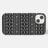 Aztec Shapes Pattern Grau Schwarz iPhone Hülle (Rückseite (Horizontal))