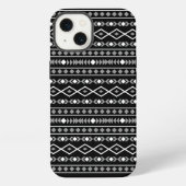 Aztec Shapes Pattern Grau Schwarz iPhone Hülle (Rückseite)