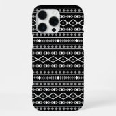 Aztec Shapes Pattern Grau Schwarz iPhone Hülle (Rückseite)