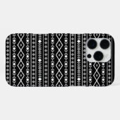 Aztec Shapes Pattern Grau Schwarz iPhone Hülle (Rückseite (Horizontal))