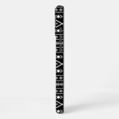 Aztec Shapes Pattern Grau Schwarz iPhone Hülle (Linke Seite)