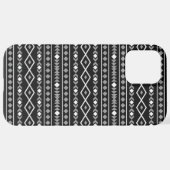 Aztec Shapes Pattern Grau Schwarz iPhone Hülle (Rückseite (Horizontal))