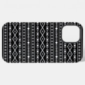Aztec Shapes Pattern Grau Schwarz iPhone Hülle (Rückseite (Horizontal))