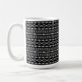 Aztec Shapes Pattern Grau Schwarz Kaffeetasse (Links)