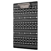 Aztec Shapes Pattern Grau Schwarz Klemmbrett (Links)