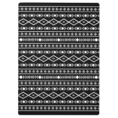 Aztec Shapes Pattern Grau Schwarz Klemmbrett (Rückseite)