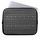 Aztec Shapes Pattern Grau Schwarz Laptopschutzhülle (Vorderseite)