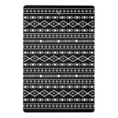 Aztec Shapes Pattern Grau Schwarz Mini Klemmbrett (Rückseite)