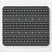 Aztec Shapes Pattern Grau Schwarz Mousepad (Vorne)