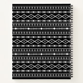 Aztec Shapes Pattern Grau Schwarz Notizblock (Rückseite)