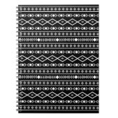 Aztec Shapes Pattern Grau Schwarz Notizblock (Vorderseite)