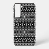 Aztec Shapes Pattern Grau Schwarz Samsung Galaxy Hülle (Rückseite)