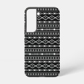 Aztec Shapes Pattern Grau Schwarz Samsung Galaxy Hülle (Rückseite)