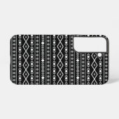Aztec Shapes Pattern Grau Schwarz Samsung Galaxy Hülle (Rückseite (Horizontal))