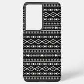 Aztec Shapes Pattern Grau Schwarz Samsung Galaxy Hülle (Rückseite)