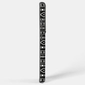 Aztec Shapes Pattern Grau Schwarz Samsung Galaxy Hülle (Rechte Seite)