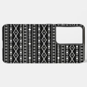 Aztec Shapes Pattern Grau Schwarz Samsung Galaxy Hülle (Linke Seite)