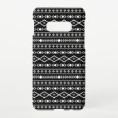 Aztec Shapes Pattern Grau Schwarz Samsung Galaxy Hülle (Rückseite)