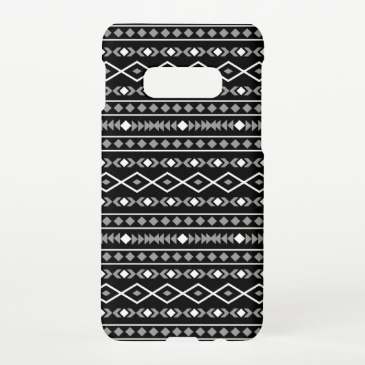 Aztec Shapes Pattern Grau Schwarz Samsung Galaxy Hülle (Rückseite)