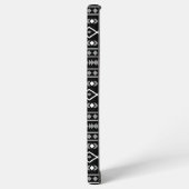 Aztec Shapes Pattern Grau Schwarz Samsung Galaxy Hülle (Linke Seite)