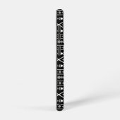 Aztec Shapes Pattern Grau Schwarz Samsung Galaxy Hülle (Rechte Seite)