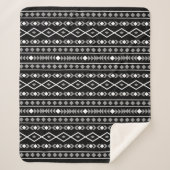 Aztec Shapes Pattern Grau Schwarz Sherpadecke (Vorderseite)