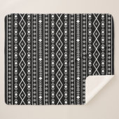 Aztec Shapes Pattern Grau Schwarz Sherpadecke (Vorderseite (Horizontal))