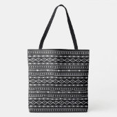 Aztec Shapes Pattern Grau Schwarz Tasche (Vorderseite)